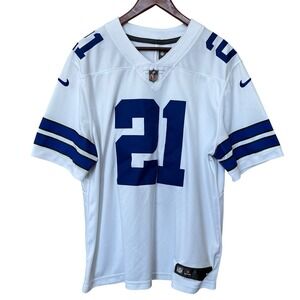 Nike Dallas Cowboys Ezekiel Elliott 21 Jersey Mens XL White On Field Football